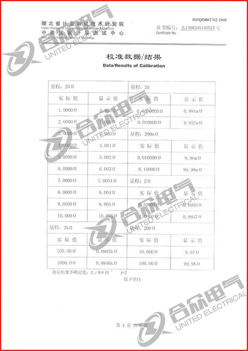 直流電阻測試儀 直流電阻快速測試儀 證書 直流電阻測試儀 直流電阻快速測試儀 證書